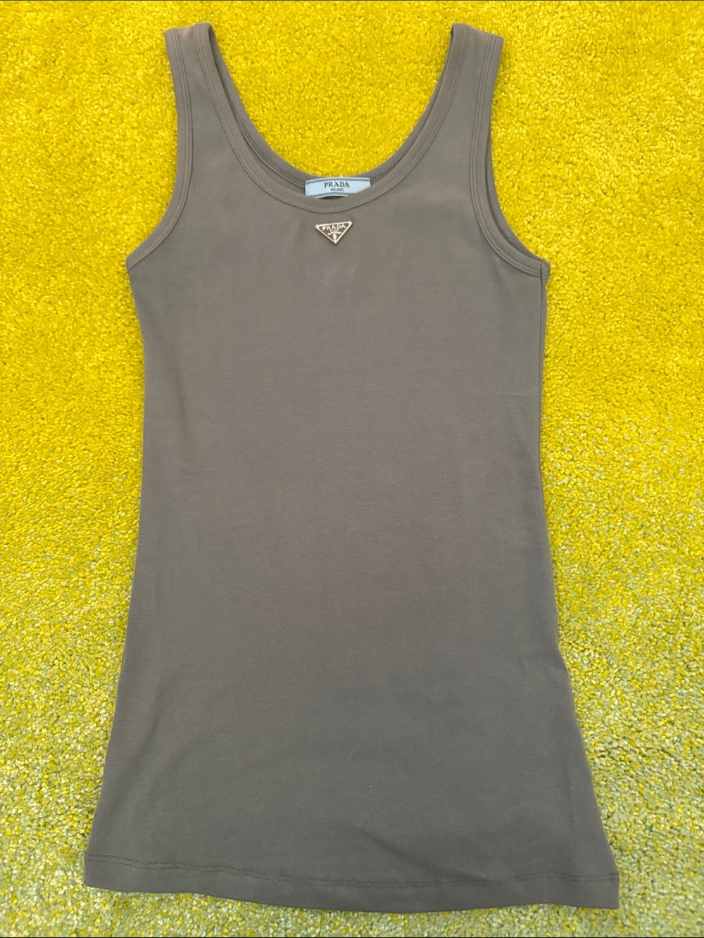 Prada  Ribbed Tank with Triangle Logo